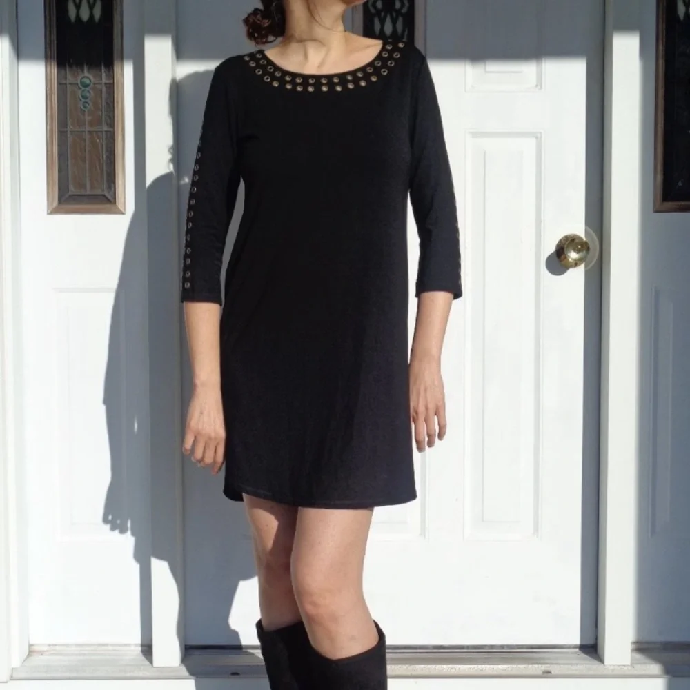 RACHEL Rachel Roy dress black with metal accents pullover party size S - Picture 5 of 14